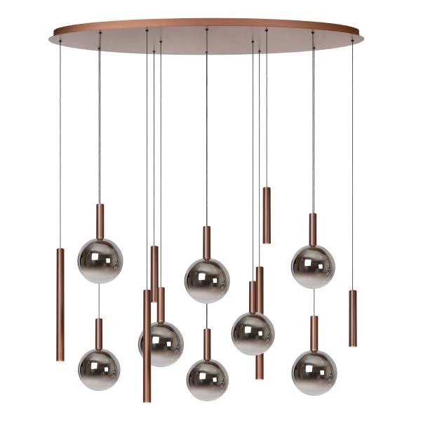 Lucide Premium JASMINE - Suspension - LED Dim. - CCT - 14x4,4W 2200K/3300K - Cuivre - éteint